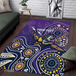 Personalised Storm Rugby Aboriginal Area Rug 2024 GO Storms