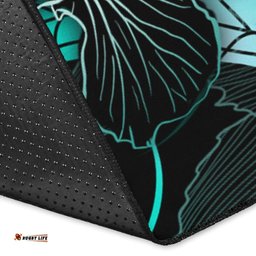 CNMI Polynesian Area Rugs Turtle With Blooming Hibiscus Turquoise