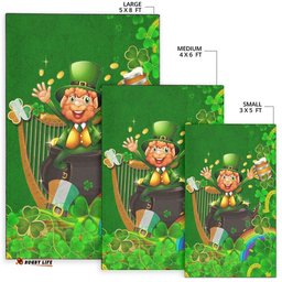 Ireland Celtic Area Rug Happy Leprechaun
