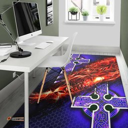 Celtic Area Rug Fire Dragon And Water Cross Style