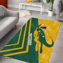 Australia Soccer Area Rug Green & Gold Go Socceroos