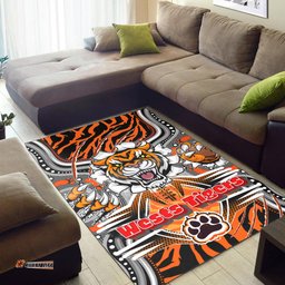 Tigers Rugby Aboriginal Area Rug Custom Indigenous Super Wests Tigers Scratch Style