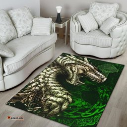 Ireland Celtic Area Rug Dragon and Claddagh Cross