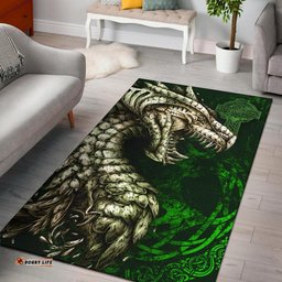 Ireland Celtic Area Rug Dragon and Claddagh Cross