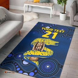 Custom Personalised Parramatta Eels Rugby Premiers Area Rug Eels Champion Aboriginal Dot Blue Style