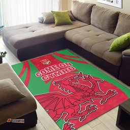 Wales Rugby Area Rug The Dragons National Team Come On Cymru