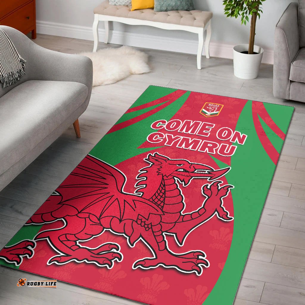 Wales Rugby Area Rug The Dragons National Team Come On Cymru