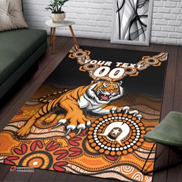 Custom Personalised Tigers Rugby NAIDOC Aboriginal Area Rug