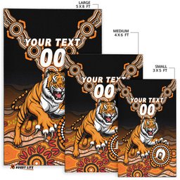 Custom Personalised Tigers Rugby NAIDOC Aboriginal Area Rug
