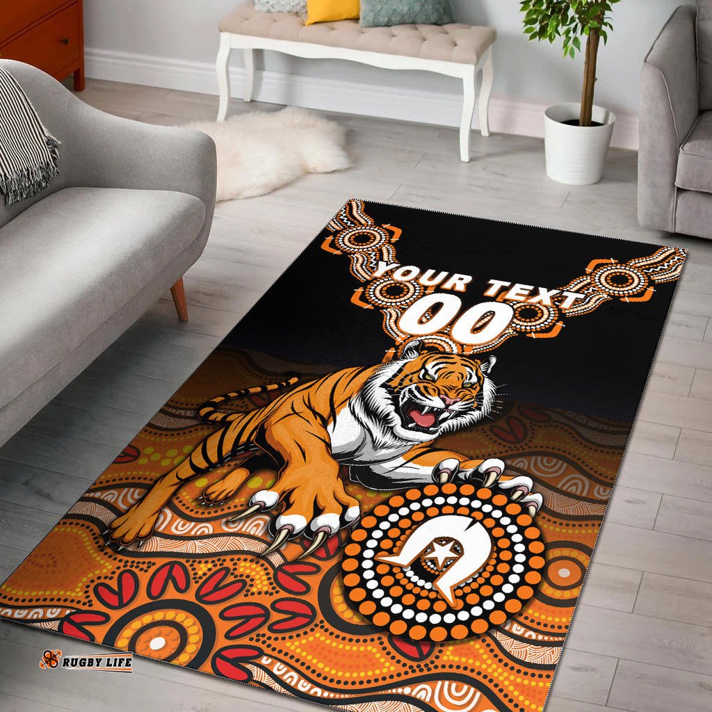 Custom Personalised Tigers Rugby NAIDOC Aboriginal Area Rug