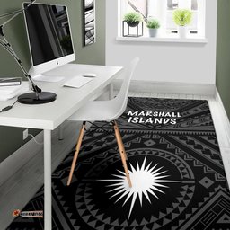 Marshall Area Rug Marshall Seal With Polynesian Tattoo Style Black