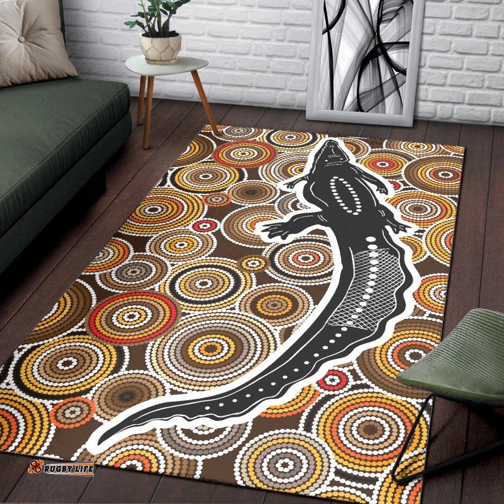 Vibe Hoodie Aboriginal Area Rug Aboriginal Crocodile RLT20
