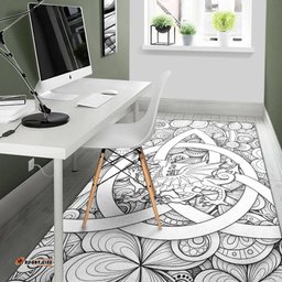Celtic Wales Area Rug Dragon White Wales With Triquetra Celtic Symbol