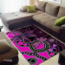 Aboriginal Dragonfly Area Rug Pink Style 03