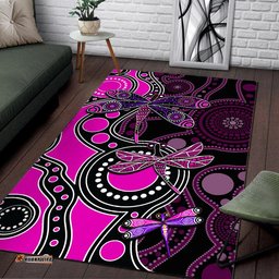 Aboriginal Dragonfly Area Rug Pink Style 03