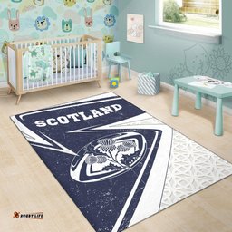 Scotland Rugby Area Rug Celtic Scottish Rugby Ball Thistle Ver