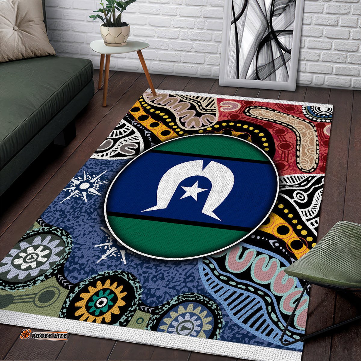 Torest Trait Islands Mix Aboriginal Pattern Area Rug 04
