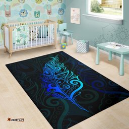 Light Silver Fern Area Rug Blue