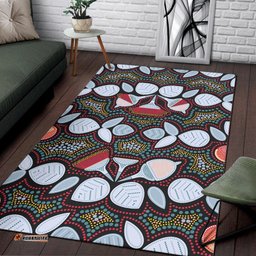 Vibe Hoodie Aboriginal Area Rug Indigenous Eucalyptus Dot Painting Art RLT20