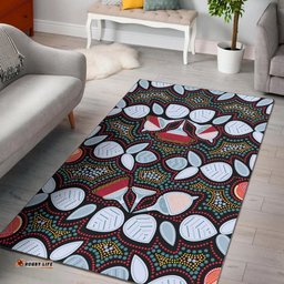 Vibe Hoodie Aboriginal Area Rug Indigenous Eucalyptus Dot Painting Art RLT20