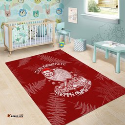 New Zealand Christmas Area Rug Silver Fern Mix Kiwi Bird Ver01