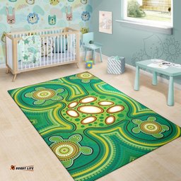 Aboriginal Area Rug Indegenous Dot Painting Art 05