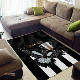Personalised AFL Collingwood Area Rug Magpies Premiers With Trophy Proud