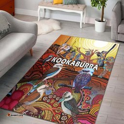 Australia Kookaburra Dreaming Aboriginal Arty Style Area Rug