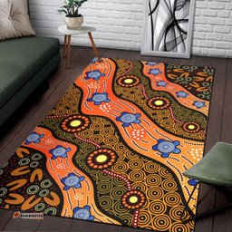 Vibe Hoodie Aboriginal Area Rug Indigenous dot art Turtle dreaming RLT20