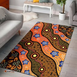 Vibe Hoodie Aboriginal Area Rug Indigenous dot art Turtle dreaming RLT20