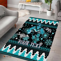 Custom Port Adelaide Power Football Area Rug Port Adelaide Power Football Christmas Vibe 2023