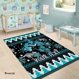 Custom Port Adelaide Power Football Area Rug Port Adelaide Power Football Christmas Vibe 2023