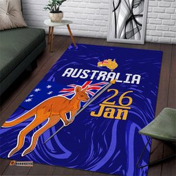 Proud To Be Australia Day Area Rug Kangaroo with Flag Color