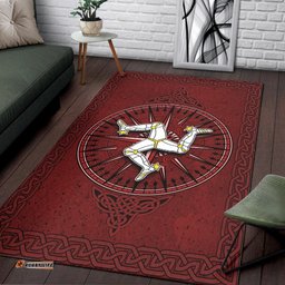 Isle Of Man Celtic Area Rug Celtic Compass With Manx Triskelion