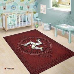 Isle Of Man Celtic Area Rug Celtic Compass With Manx Triskelion