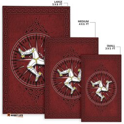 Isle Of Man Celtic Area Rug Celtic Compass With Manx Triskelion