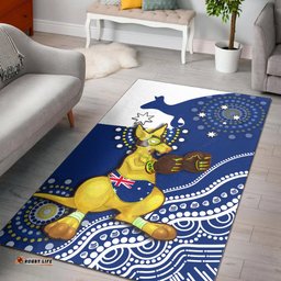 australia area rug boxing kangaroo indigenous national color art tee aussie