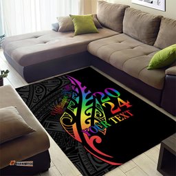 Personalised New Zealand Wellington Pride Area Rug Maori Fern with Pride Flag 2024