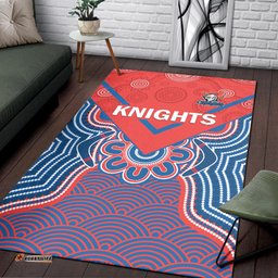 Knights Rugby Area Rug Novocastrians 1987 Aboriginal Art Ver.01