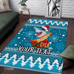 Custom Sharks Rugby Area Rug Chirstmas Vibe 2023