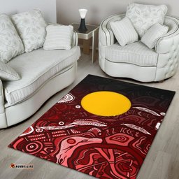 Aboriginal Area Rug Red Landscape