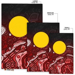 Aboriginal Area Rug Red Landscape