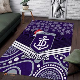 Custom Dockers Football Christmas Area Rug Merry Xmas Mix Aboriginal Art 03