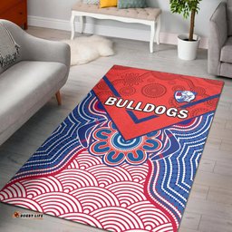 Bulldogs Football Area Rug Western Doggies Aboriginal Art Ver.01