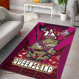 Queensland Rugby League Team Area Rug Queensland Maroons Mascot With Aboriginal Art STATE OF ORIGIN Area Rug