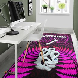 Aotearoa Fern Area Rug New Zealand Hei Tiki Purple Style