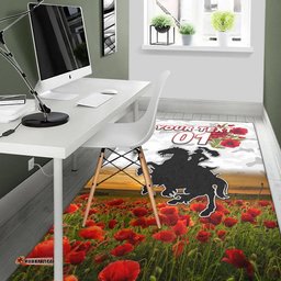Custom Personalised St. George Illawarra Dragons ANZAC Area Rug Poppy Flowers Vibes White