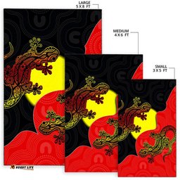 Aboriginal Flag Mix Lizard Area Rug
