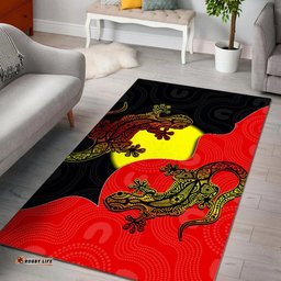 Aboriginal Flag Mix Lizard Area Rug