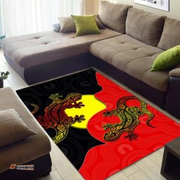 Aboriginal Flag Mix Lizard Area Rug